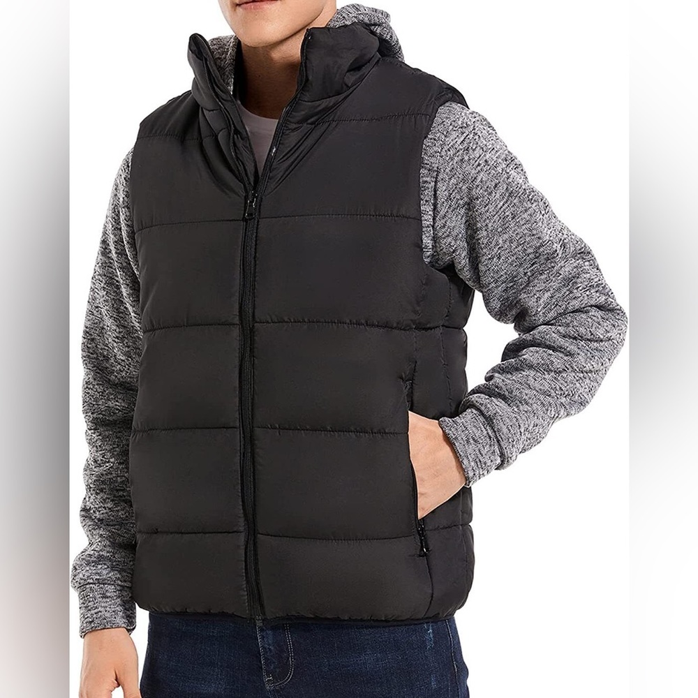 Mens Winter Hooded Vest Jacket New Size Large